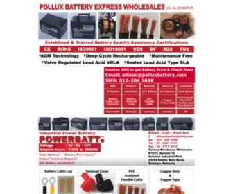 Polluxbattery.com.my(Pollux Battery Express Wholesales Malaysia) Screenshot