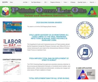 Polodubaiportal.org(Philippine Overseas Labor Office in Dubai) Screenshot
