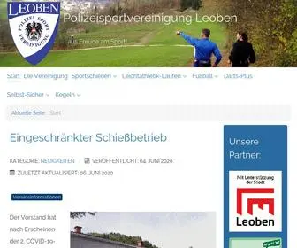 Polsv-Leoben.at(Polizeisportvereinigung Leoben) Screenshot