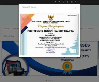 Poltekindonusa.ac.id(Politeknik Indonusa Surakarta) Screenshot