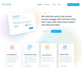 Poltio.com(Access, engage with and learn from your customers) Screenshot