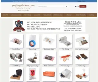 Polybagsforless.com(Wholesale poly bags) Screenshot