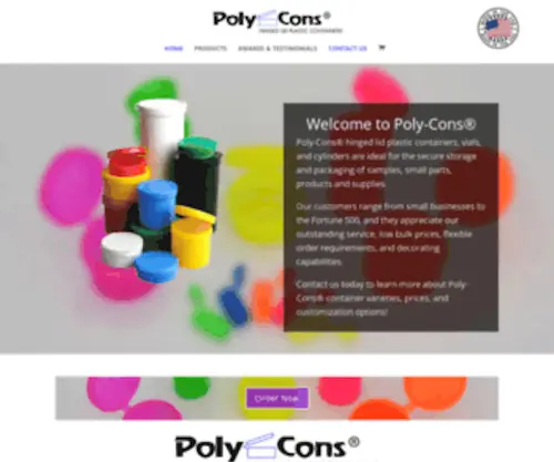 Polycons.com(Bulk Small Plastic Containers) Screenshot