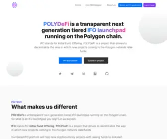 Polydefi.io(A transparent next generation tiered IFO launchpad running on the Polygon chain) Screenshot