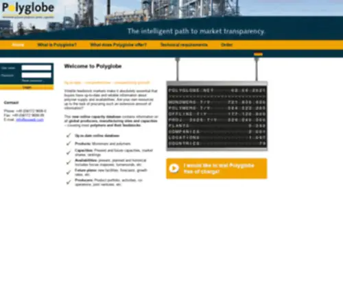 Polyglobe.net(Worldwide polymer producers) Screenshot