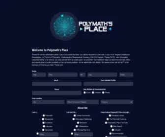 Polymathsplace.com(An Online Community for Polymaths) Screenshot