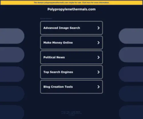 Polypropylenethermals.com(Polypropylene Thermals) Screenshot