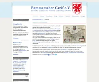 Pommerscher-Greif.de(Verein für pommersche Familien) Screenshot
