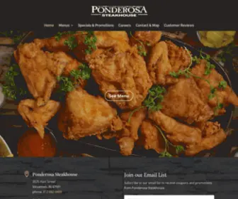 Ponderosabuffet.com(Ponderosa) Screenshot