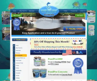 Pondpro2000.com(EPDM Liners for Pond leaks and Fish Pond Repair. Pond pro 2000) Screenshot