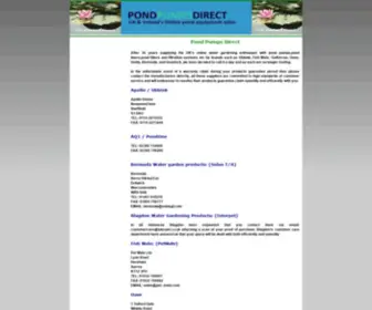 Pondpumpsdirect.com(Pond Pumps) Screenshot