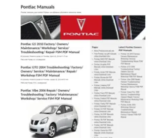 Pontiacmanuals.net(Pontiac Manuals) Screenshot