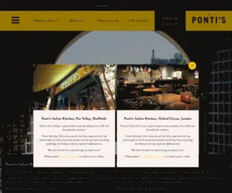 Pontis.co.uk(Ponti's Italian Kitchen) Screenshot