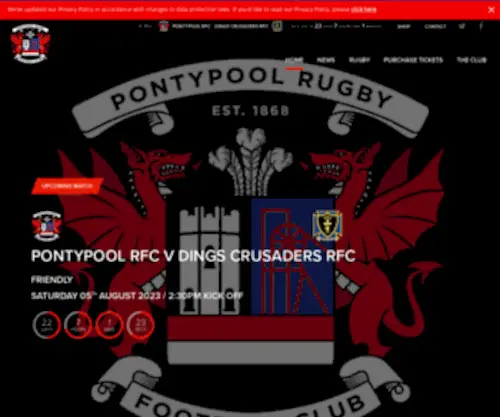 Pontypoolrugby.co.uk(Pontypool RFC) Screenshot