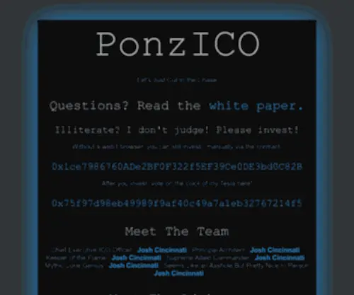 Ponzico.win(Let's Just Cut to the Chase) Screenshot