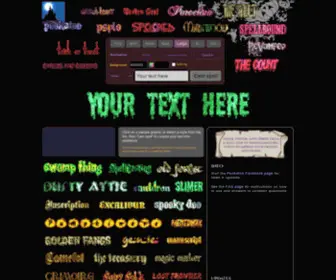 Pookatoo.com(Gothic/vampire/halloween/fantasy/glittery text maker) Screenshot