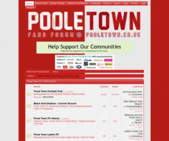 Pooletown.co.uk(Poole Town Football Club) Screenshot