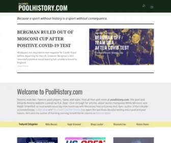 Poolhistory.com(Pool and Billiard History) Screenshot