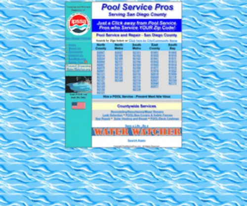 Poolservicepros.com(The San Diego Chapter of IPSSA) Screenshot