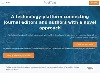 Pooltext.com(A technology platform connecting journal editors and authors with a novel approach) Screenshot