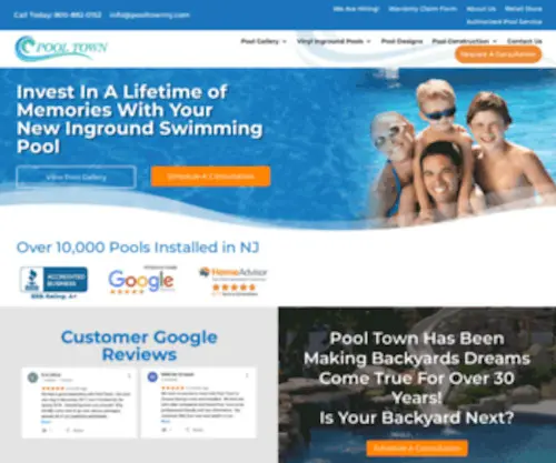 Pooltown1.com(Inground Swimming Pool Contractor) Screenshot