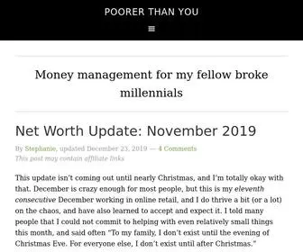 Poorerthanyou.com(Money management for my fellow broke millennials) Screenshot