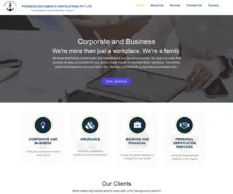 Poornahdocumentsverification.in(POORNAH DOCUMENTS VERFICATIONS PVT LTD) Screenshot