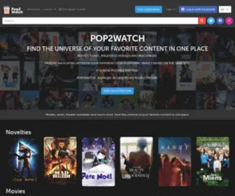 Pop2Watch.com(Films, séries, horaires en salle et bien plus encore) Screenshot