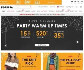 Popjulia.com(Fast fashion at designer boutique quality) Screenshot