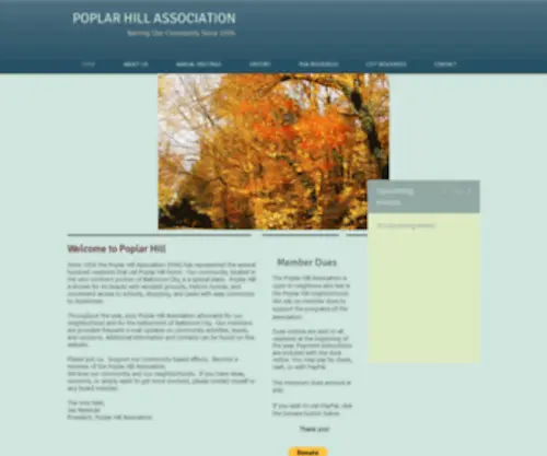 Poplarhillassociation.com(Poplar Hill Association Baltimore) Screenshot