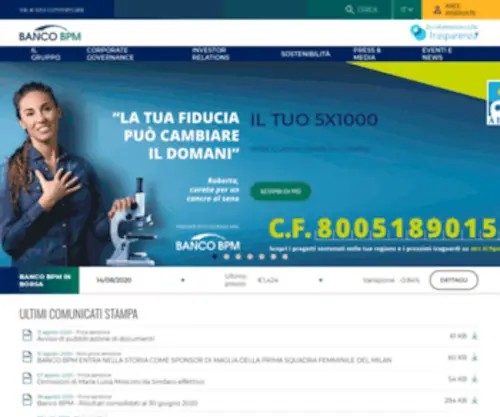 Popmantova.it(Banca Popolare di Mantova) Screenshot
