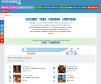 Popnable.com(World Top Music Charts) Screenshot