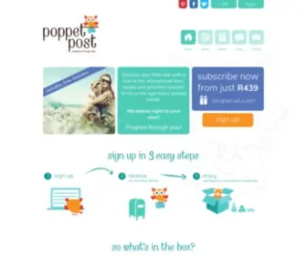 Poppetpost.co.za(Monthly Subscription Boxes For Children) Screenshot