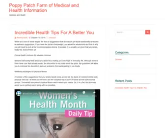 Poppypatchfarm.com(Poppy Patch Farm of Medical and Health Information) Screenshot