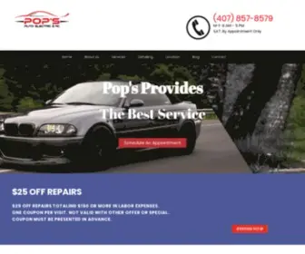 Popsautoelectric.com(Pops Auto Electric & AC) Screenshot