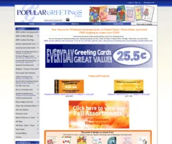 Populargreetings.com(Popular Greetings Wholesale Greeting Cards for every occasion) Screenshot