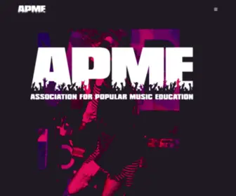 Popularmusiceducation.org(The mission of the Association for Popular Music Education (APME)) Screenshot