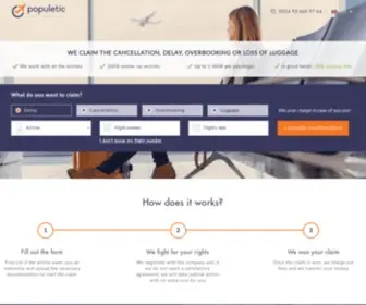 Populetic.com(Start your flight's claim for free) Screenshot