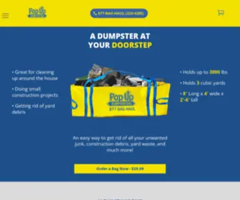 Popupdumpsterbag.com(Pop Up Dumpsters Bags) Screenshot