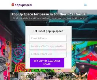 Popupstores.com(Pop Up Stores for Lease Hourly and Daily) Screenshot