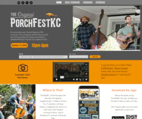 Porchfestkc.com(PorchFestKC) Screenshot