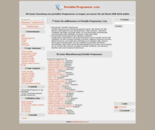 Portableprogramme.com(Kostenloser Download von portable Programme) Screenshot