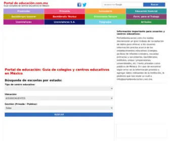 Portaldeeducacion.com.mx(Portal de Educación de México) Screenshot