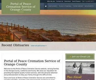 Portalofpeace.org(Portal of Peace Cremation Service of Orange County) Screenshot