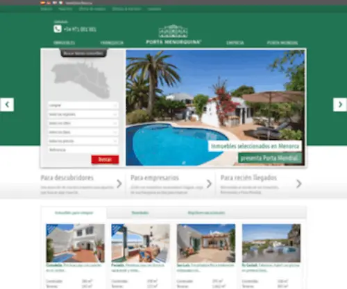 Portamenorquina.es(Inmobiliaria Menorca) Screenshot