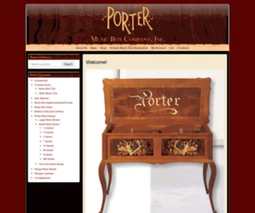 Portermusicbox.com(Porter Music Box Company) Screenshot