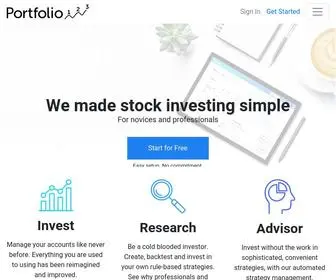 Portfolio123.com(Research and Manage) Screenshot