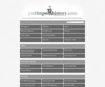 Porthopehistory.com(Port Hope History) Screenshot