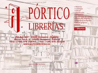 Porticolibrerias.es(Pórtico librerías libros portico zaragoza) Screenshot