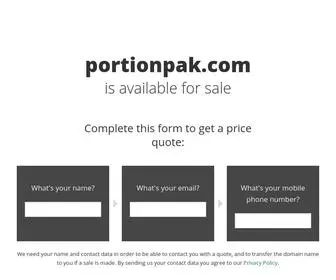 Portionpak.com(The Leading Meals Site on the Net) Screenshot